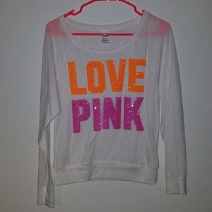 White Love PINK long sleeve shirt NWOT